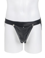 Sexy PU Leather Detachable Pouch Jockstrap