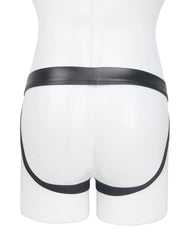 Sexy PU Leather Detachable Pouch Jockstrap