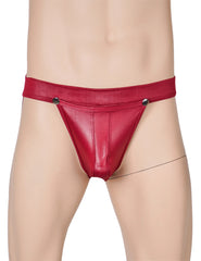Sexy PU Leather Detachable Pouch Jockstrap