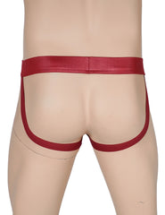 Sexy PU Leather Detachable Pouch Jockstrap