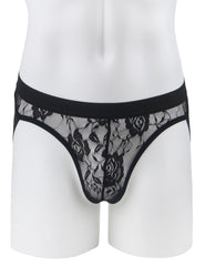 Lace See Through Elastic Band Men Jock Underwear