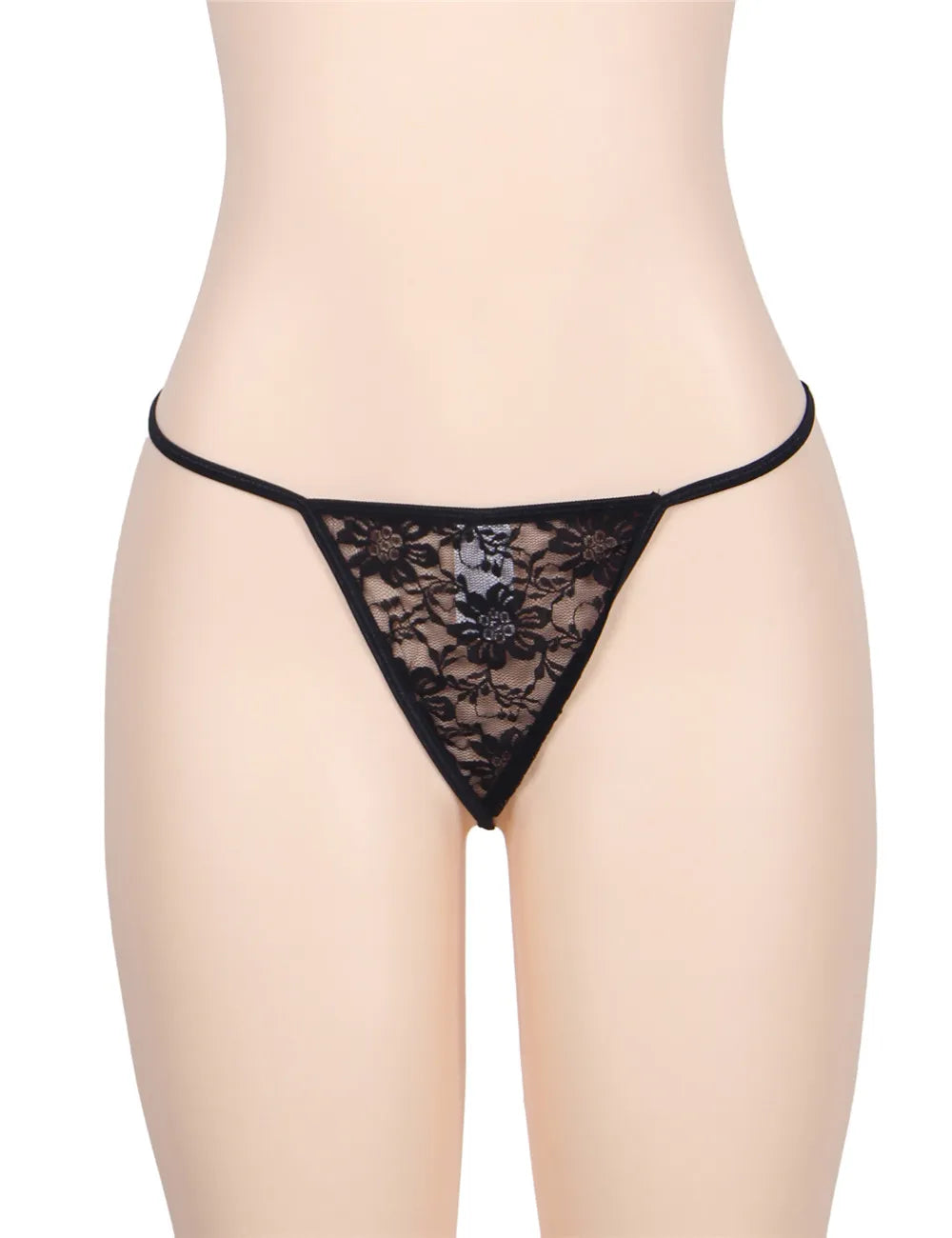 Delicate Crotchless Floral Lace String