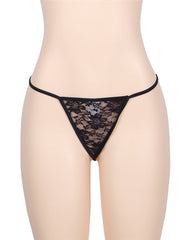 Delicate Crotchless Floral Lace String