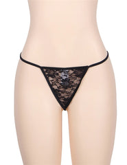 Delicate Crotchless Floral Lace String