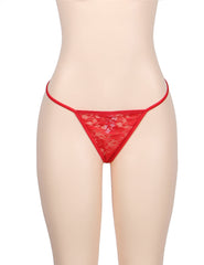 Delicate Crotchless Floral Lace String