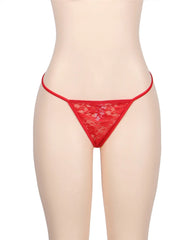 Delicate Crotchless Floral Lace String