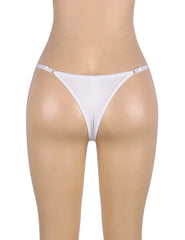 Sexy Floral Lace G-String Panty with Pearl Bead