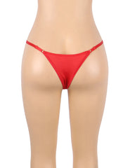 Sexy Floral Lace G-String Panty with Pearl Bead
