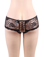 Open Crotch Floral Lace Panty