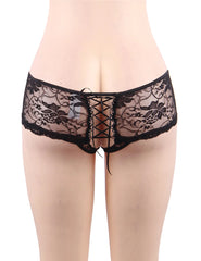 Open Crotch Floral Lace Panty