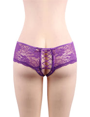 Open Crotch Floral Lace Panty