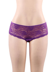 Open Crotch Floral Lace Panty