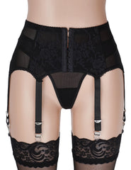 Sexy Lace Garter Five Hook and Eye Panty