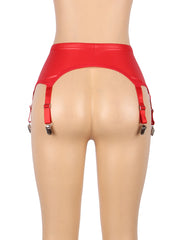 Women Faux Leather Garter Belt Stylish Adjustable Leg Garter Fashion Accessory for Lingerie Party Club Night Out