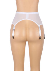 High Waist Lace Garter Panty Sexy Lingerie Briefs In Black White & Red