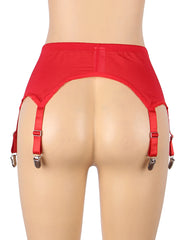 High Waist Lace Garter Panty Sexy Lingerie Briefs In Black White & Red