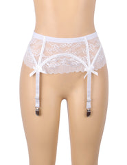 Sexy Breathable Lace Mesh Garter Panty With Adjustable Waist