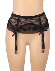 Sexy Breathable Lace Mesh Garter Panty With Adjustable Waist