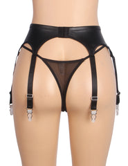 Leather Sexy Garter Panty