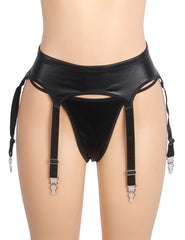 Leather Sexy Garter Panty