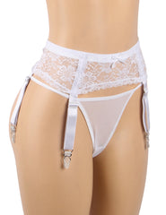 Sexy Lace Metal Clips Garter Panty