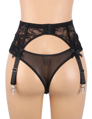 Lace Bow Garter Belt & Panty Set
