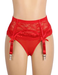 Lace Bow Garter Belt & Panty Set