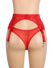 Lace Bow Garter Belt & Panty Set