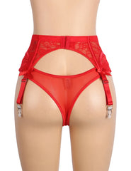 Lace Bow Garter Belt & Panty Set
