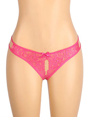 Sexy Open Crotch Lace Bow Panty