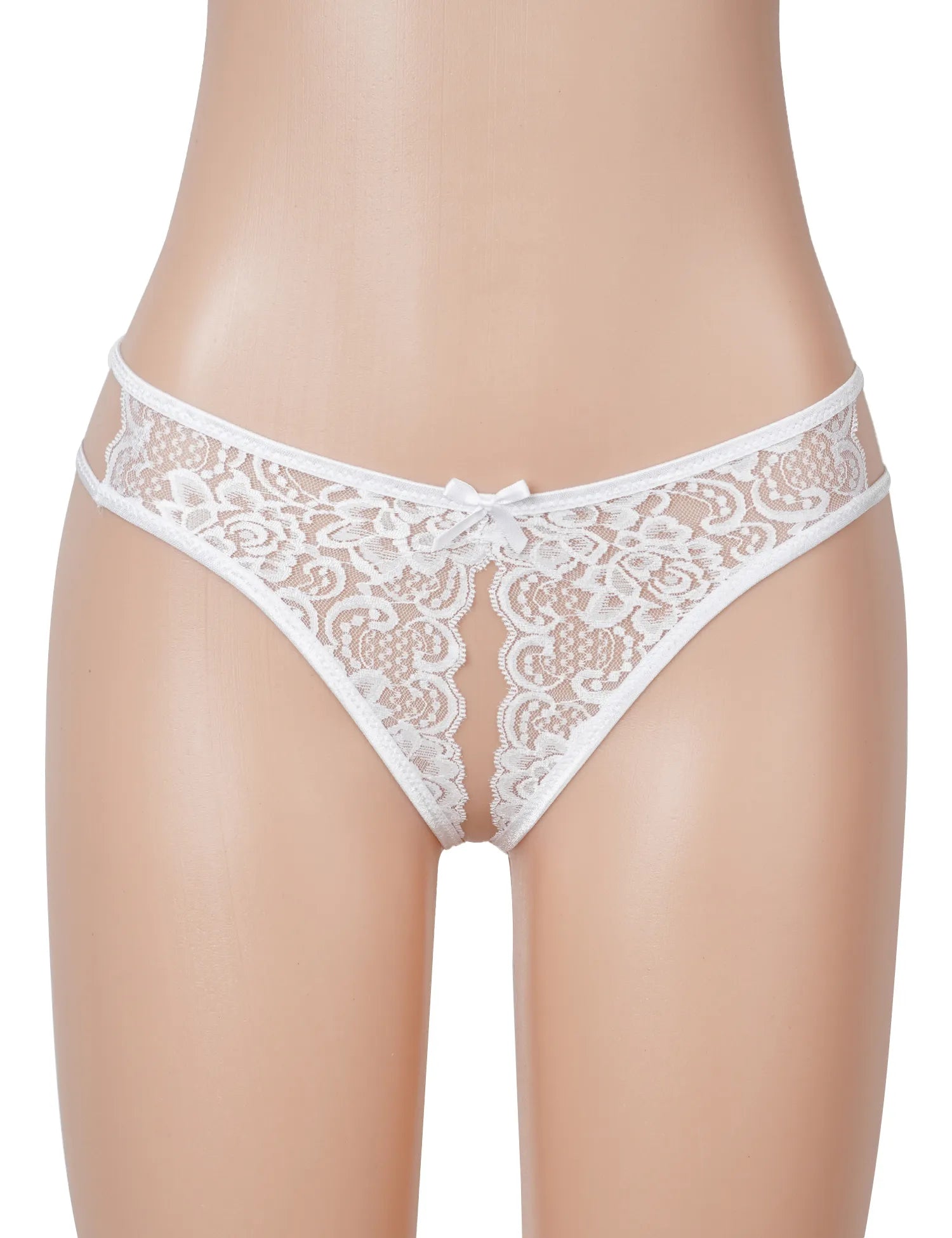 Sexy Open Crotch Lace Bow Panty