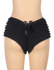 Mesh Ruffle Bow Cheeky Panty