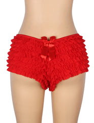 Mesh Ruffle Bow Cheeky Panty
