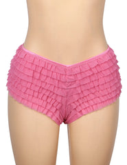 Mesh Ruffle Bow Cheeky Panty