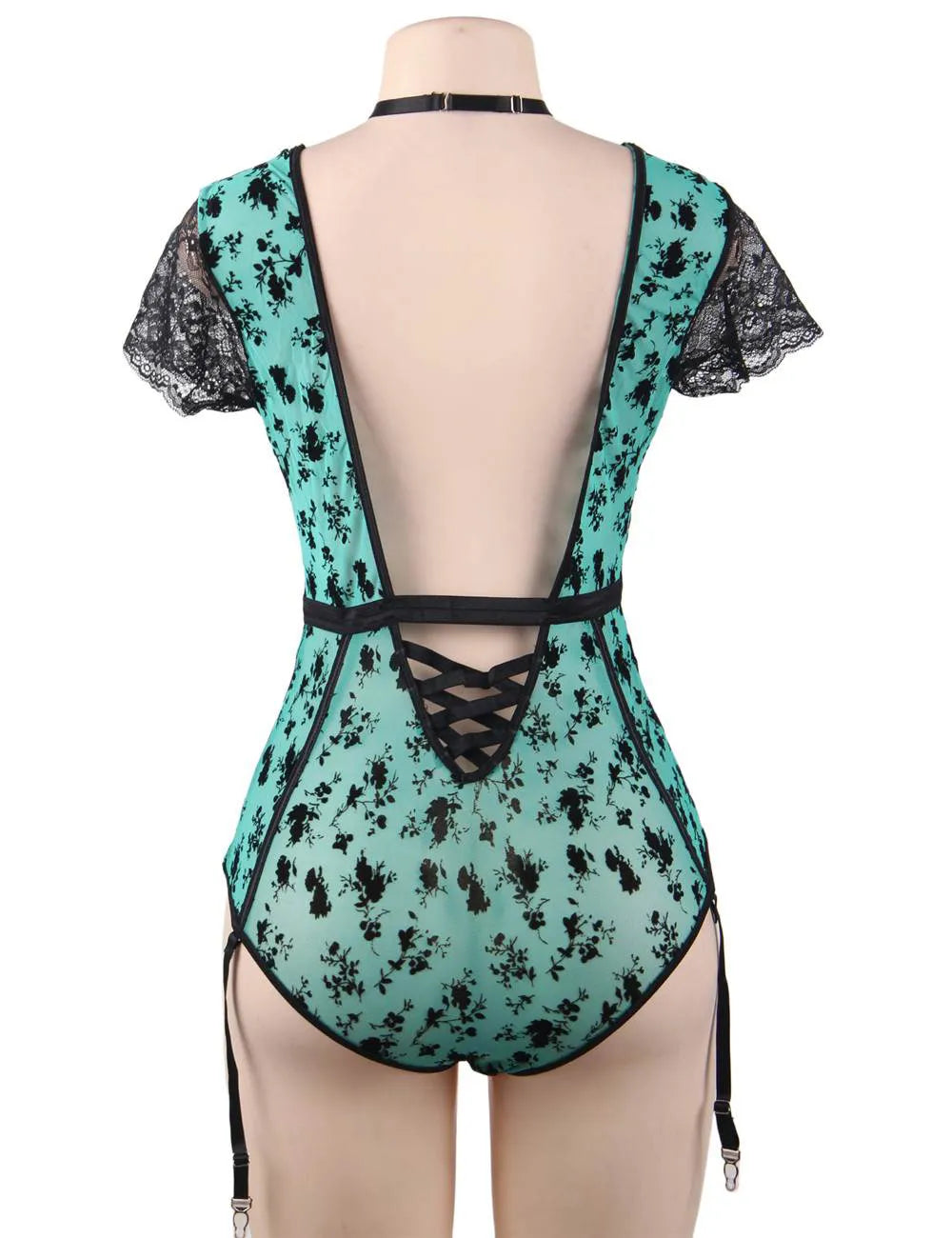Exquisite Lace Choker Neck Teddy