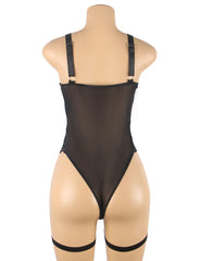 Lace Garter Leg Ring Teddy Bodysuit