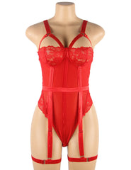 Lace Garter Leg Ring Teddy Bodysuit
