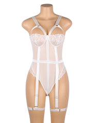 Lace Garter Leg Ring Teddy Bodysuit