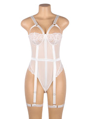 Lace Garter Leg Ring Teddy Bodysuit
