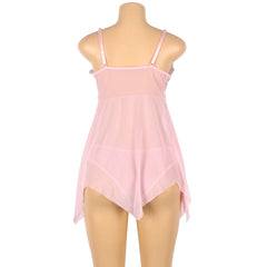Flower Decoration Loose Comfortable Open Front Babydoll