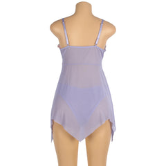 Flower Decoration Loose Comfortable Open Front Babydoll