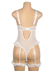 Pink Sexy Slim Lace Garter Leg Ring Teddy