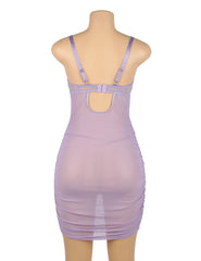 Lace Mesh Push-Up Suspender Babydoll