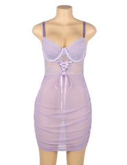 Lace Mesh Push-Up Suspender Babydoll