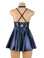 Leather Suspender Mini Dress