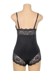 Sexy Modal Lace Crotchless Bodysuit