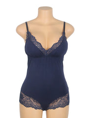 Sexy Modal Lace Crotchless Bodysuit