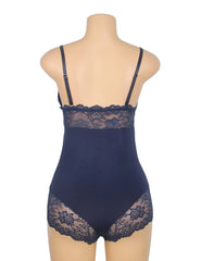 Sexy Modal Lace Crotchless Bodysuit