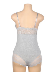 Sexy Modal Lace Crotchless Bodysuit