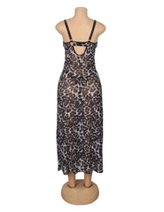 Sexy Mesh Lace Long Split Nightgown
